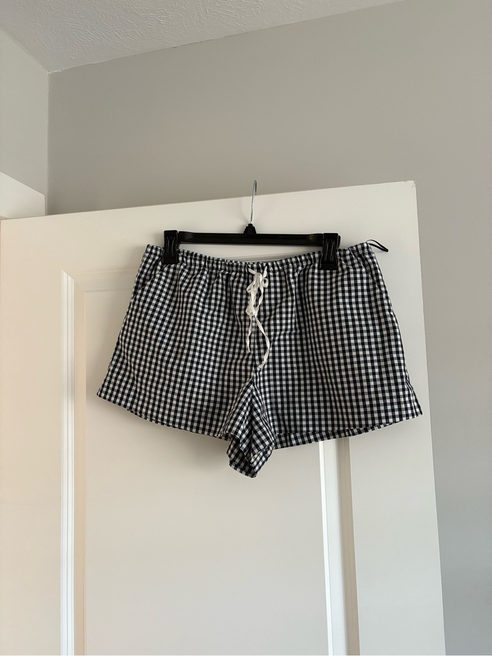 Navy & White Gingham Women's Lounge Shorts